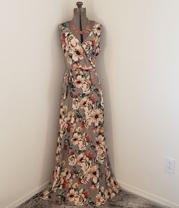 Floral Maxi Wrap Dress